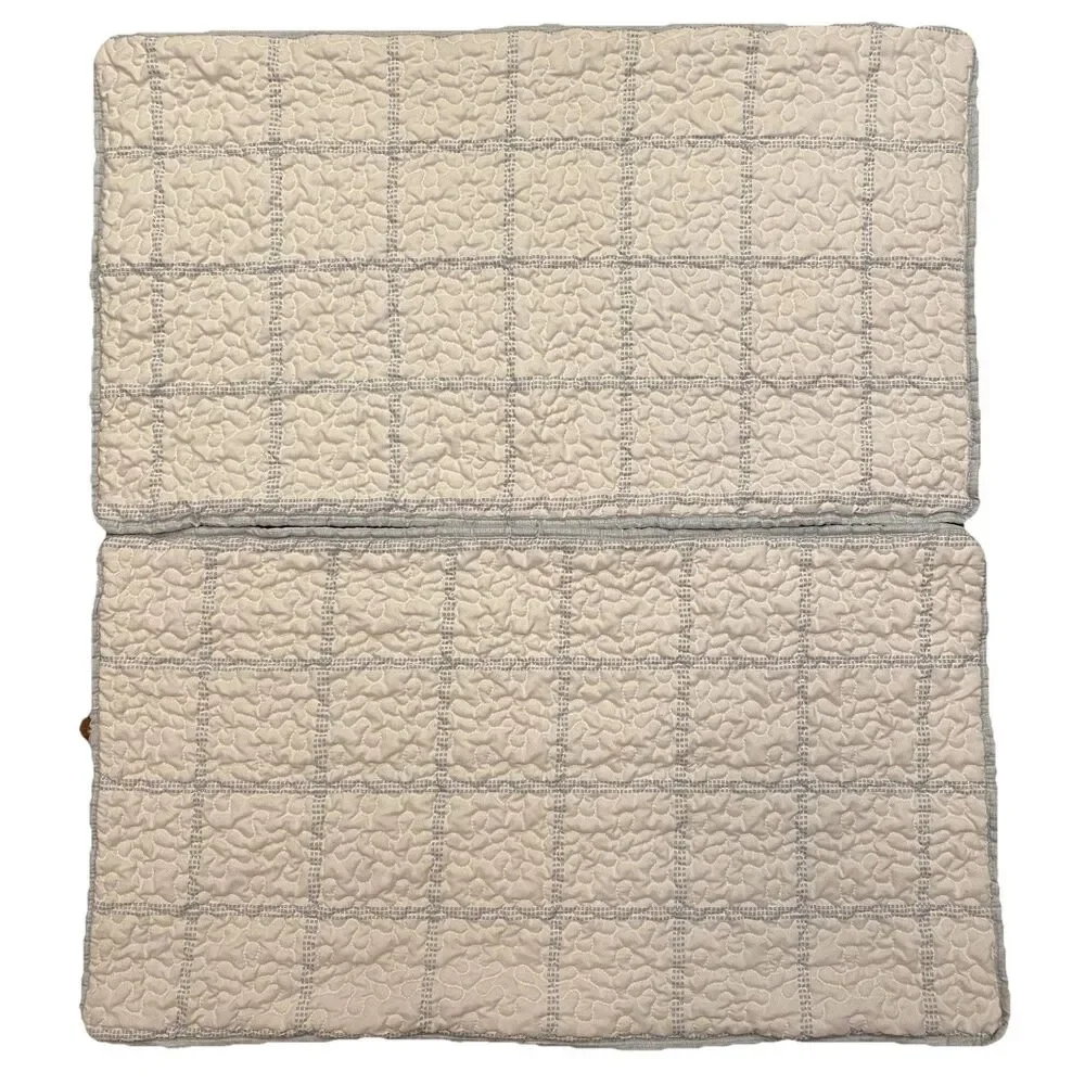 JCP Home Expressions King Quilted Pillow Shams Set Blue White Cotton Farmhouse